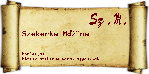 Szekerka Mína névjegykártya